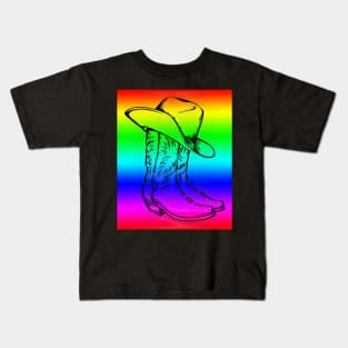 Western Era - Cowboy Boots and Hat Kids T-Shirt